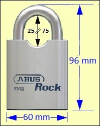 ABUS 83/60 "Rock" Chrome-plated Solid Steel Padlock